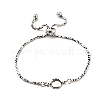 304 bracelets serti cabochon rond en acier inoxydable DIY-Z026-01A-1