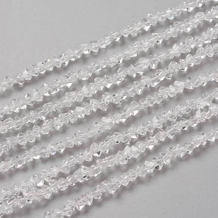 Brins de perles de verre de couleur unie transparente GLAA-L031-01-B01-1