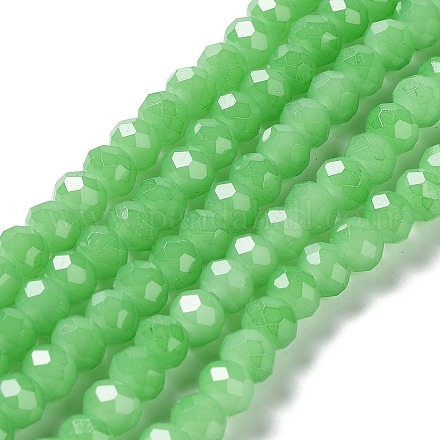 Backlackierte Perlenstränge aus imitiertem Jadeglas DGLA-A034-J8MM-A9-1