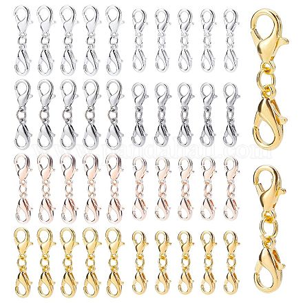 PandaHall Elite 160Pcs 2 Style Zinc Alloy/Stainless Steel Lobster Claw Clasps FIND-PH0004-16-1