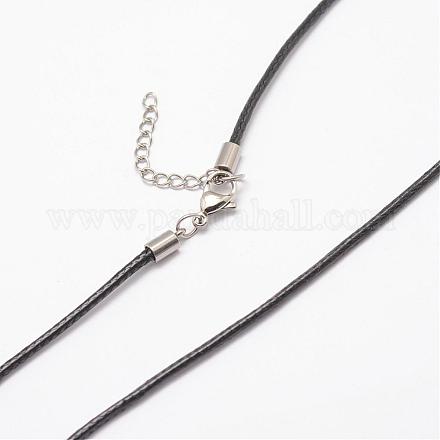 Waxed Cord Necklace Making NJEW-L438-02-1