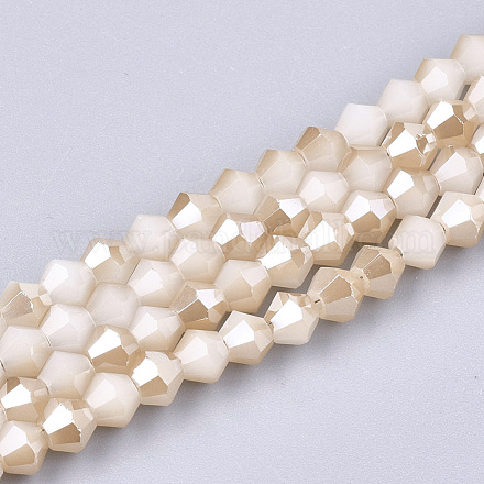 Electroplate Glass Imitation Jade Beads Strands X-EGLA-Q114-4mm-A07-1