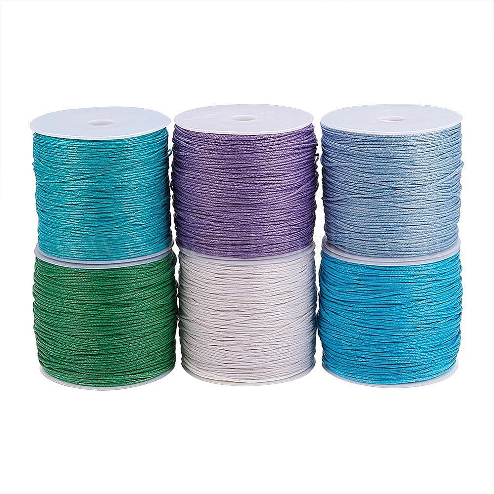 Wholesale JEWELEADER 6 Rolls About 485 Yards Round Waxed Cotton Cord