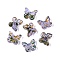 Picasso Transparent Glass Beads, Butterfly, Lilac, 9.5x11x4mm, Hole: 0.9~1.2mm, About 1020pcs/pound