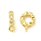 Brass Micro Pave Clear Cubic Zirconia Tube Bails, Loop Bails, Long-Lasting Plated, Round Ring, Golden, 11.5x8x2.5mm, Hole: 1.2mm, Inner Diameter: 4.5mm
