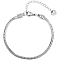 3Pcs 304 Stainless Steel European Round Snake Chain Bracelets, with Lobster Claw Clasp and Heart Charms, Stainless Steel Color, 7-7/8 inch(20cm)