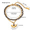 304 Stainless Steel & Natural Lapis Lazuli Beaded Double Layer Bracelets, Charm Bracelets, Golden, Bees, 6-1/4 inch(16cm)