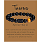 12 Constellation Natural Round Tiger Eye Beads Stretch Bracelets, with Black Agate Round Beaded, Taurus, 3/8x2-3/8 inch(1x6cm)