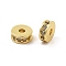 Rack Plating Brass Micro Pave Cubic Zirconia Beads, Long-Lasting Plated, Lead Free & Cadmium Free, Flat Round/Disc, Real 18K Gold Plated, Clear, 6x2.3mm, Hole: 1.6mm