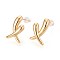 Brass Stud Earrings, Real 18K Gold Plated, Nickel Free, Cross, 18x11.5mm