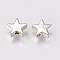 Brass Beads, Star, Platinum, 8x8x2.5mm, Hole: 1.5mm
