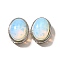 Synthetic Opalite Multi-Strand Links, Oval, Cadmium Free & Lead Free, Platinum, 21x16.5x11.5mm, Hole: 3mm
