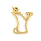 304 Stainless Steel Pendants, with Cubic Zirconia, Letter Charms with Jump Rings, Real 18K Gold Plated, Letter Y, 21x17x2mm, Hole: 3mm