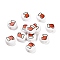 Christmas Theme Printed Opauqe Acrylic Beads, Christmas Socking, 10x10x5mm, Hole: 1.8mm