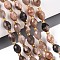 Natural Black Sunstone Beads Strands, Faceted, Oval, with Seed Beads, 8~9x6~8mm, Hole: 1~1.2mm, about 17~19pcs/strand, 7.09~7.87 inch(18~20cm)