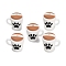 Cooffee Theme Silicone Beads, Focal Beads, White, Paw Print Coffee, 21.5x22x17mm, Hole: 2mm