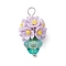 Glass Seed Beaded Flowerpot Pendants, with Resin & Brass Finding, Lilac, 23x13mm, Hole: 2mm