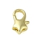 Brass Lobster Claw Clasps, Star, Golden, 13x7.5x4.5mm, Hole: 1.5x2.5mm
