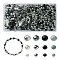 1000Pcs 3 Styles Glass Rondelle Beads, Faceted, Black, 4~8mm