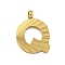 Ion Plating(IP) 304 Stainless Steel Charms, Handmade Engrave Figure, Full Polished, Golden, Letter Q, 13.5x11x2mm, Hole: 1.8mm