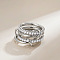Brass Micro Pave Cubic Zirconia Finger Rings, Platinum, US Size 6(16.5mm)