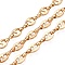 Iron Coffee Bean Link Chains, Unwelded, with Spool, Light Gold, 7.5x5.5x1.5mm, Link: 7x3x1.5mm, aabout 32.81 Feet(10m)/Roll