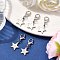 Star 304 Stainless Steel Pendant Decorations, with Zinc Alloy Lobster Claw Clasps, Platinum & Stainless Steel Color, 26.5mm