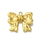 Ion Plating(IP) 304 Stainless Steel Cabochon Settings for Enamel, Bowknot, Real 18K Gold Plated, 18x22x5mm, Hole: 1.8mm