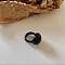 Oval Resin Finger Rings for Women, Black, Inner Diameter: 17mm