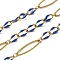 304 Stainless Steel Enamel Link Chains, Soldered, with Spool, Ion Plating(IP), Royal Blue, 20x6x1mm
