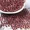 Transparent Glass Round Seed Beads, Inside Colours, Round, Indian Red, 6/0, 4x3mm, Hole: 1.2mm, about 161pcs/10g
