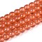 Baking Paint Glass Beads Strands, Imitation Opalite, Round, Coral, 6mm, Hole: 1.3~1.6mm, about 133pcs/strand, 31.4 inch
