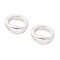 Brass Ring Charm Connectors, Bracelet Necklace End Loop Wire Protector, 925 Sterling Silver Plated, 5x1mm, Hole: 0.7mm