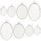 40Pcs 4 Styles 304 Stainless Steel Pendant Cabochon Settings, Milled Edge Bezel Cups, Oval, Stainless Steel Color, Tray: 13~30x10~20mm, 17.5~35x11~21x1~2mm, Hole: 2~2.5mm, 10pcs/style