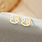 925 Sterling Silver Stud Earrings, Golden, Cancer, 10x10mm