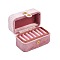 Mini Rectangle Velvet Ring Storage Boxes with Snap Buttons, Travel Portable Jewelry Case, for Rings, Earrings, Pink, 8.4x5.15x5.3cm