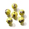 Printed Natural Wood, Pearlized, Carnival Series, Santa Claus, 15.5x14.5mm, Hole: 4.5mm