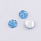 Druzy Resin Cabochons, Round, Dodger Blue, 10x3.3mm