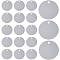 25Pcs Aluminum Pendants, Flat Round, for Pet Tag Dog Tag Accessories, Silver, 35x1mm, Hole: 4mm