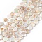 Electroplated Natural Freshwater Shell Beads Strands, AB Color, Flat Found, Colorful, 8x3mm, Hole: 0.8mm, about 49pcs/strand, 15.35''(39cm)