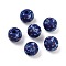 Independence Day Theme Wood European Beads, Printed Large Hole Beads, Round, Blue, 15.5~6mm, Hole: 4mm
