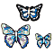 6Pcs 3 Style Butterfly Computerized Embroidery Cloth Sew on Appliques, with ABS Imitation Pearl & Acrylic Rhinestones, Ornament Accessories, Mixed Color, 31~53x34~60x5~5.5mm, 2pcs/style