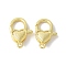 Brass Lobster Claw Clasps, Rack Plating, Long-Lasting Plated, Lead Free & Cadmium Free, Heart, Real 18K Gold Plated, 17.5x11.5x4.5mm, Hole: 1.6mm