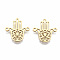 201 Stainless Steel Links Connectors, Laser Cut, for Religion, Hamsa Hand/Hand of Fatima/Hand of Miriam, Golden, 18.5x18x1mm, Hole: 1.4mm