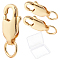 20Pcs Rack Plating Brass Lobster Claw Clasps with Jump Rings, Cadmium Free & Nickel Free & Lead Free, Real 18K Gold Plated, 8x4mm