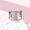 304 Stainless Steel Rhinestone Saint Benedict Open Cuff Rings, Stainless Steel Color, 15mm, Adjustable