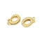 Oval Brass Micro Pave Clear Cubic Zirconia Fold Over Clasps, Long-Lasting Plated, Rack Plating, Golden, 12.5x8x2mm, Hole: 1.2mm