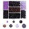 7 Styles Transparent Glass Beads, Bicone & Round, Pale Violet Red, 3~8x3~8.5mm, Hole: 0.8~1.6mm