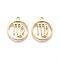 201 Stainless Steel Pendants, Manual Polishing, Ring with Twelve Constellations, Golden, Virgo, 18x16x1.5mm, Hole: 1.6mm