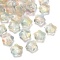Transparent Glass Beads, Star, Honeydew, 15~17x16~17.5x8mm, Hole: 1.2mm, 400pcs/1000g